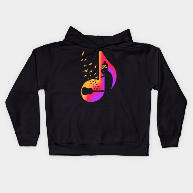 Acoustic Guitar Player Kids Hoodie by barmalisiRTB